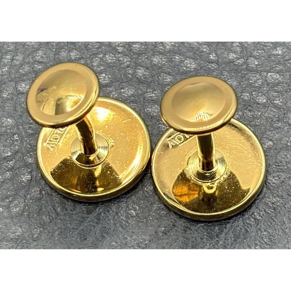 Vintage Barlow Scales of Justice Lawyer Judge Law Enamel Cufflinks Gold Tone